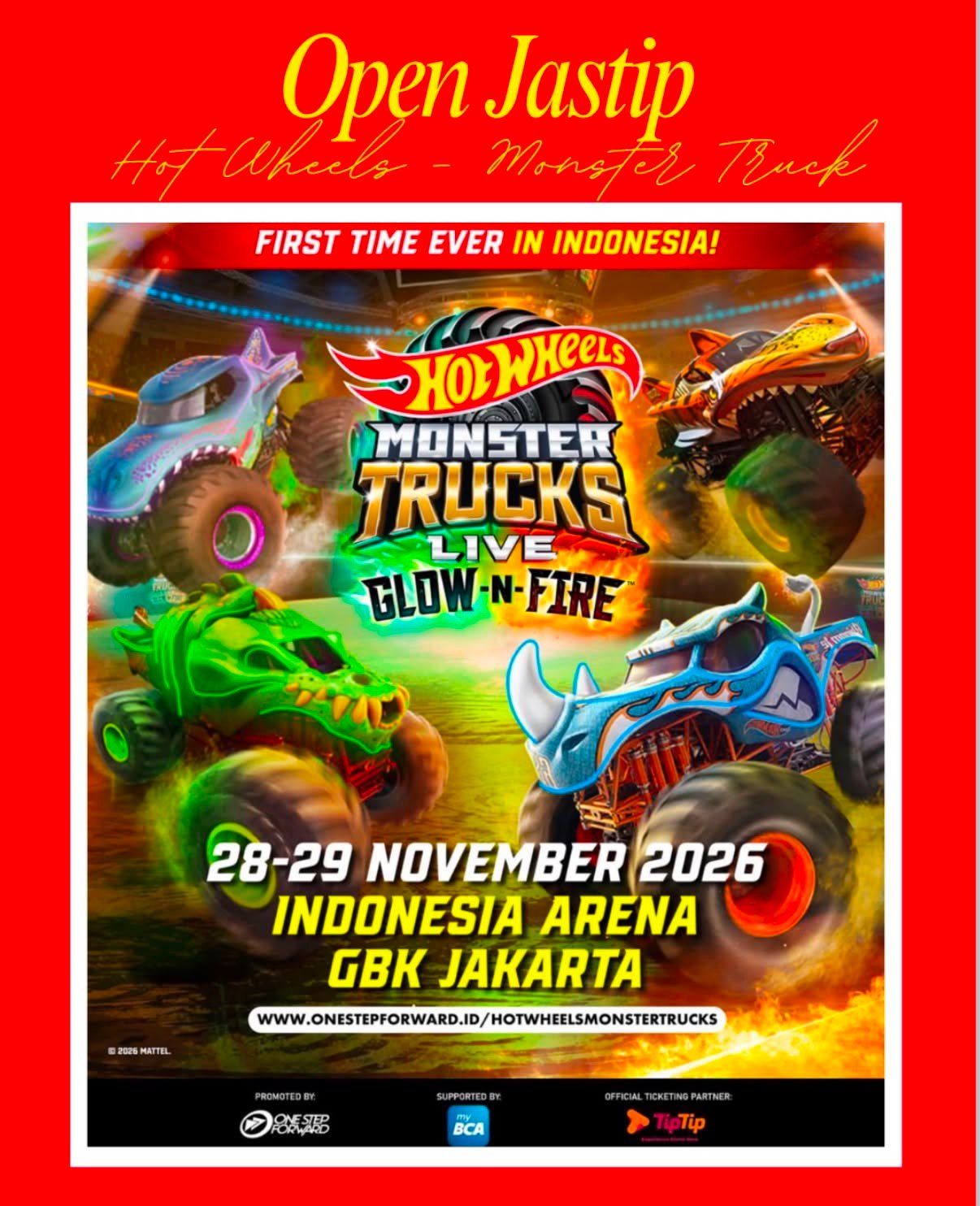 Poster HOT WHEELS MONSTER TRUCK GLOW & FIRE