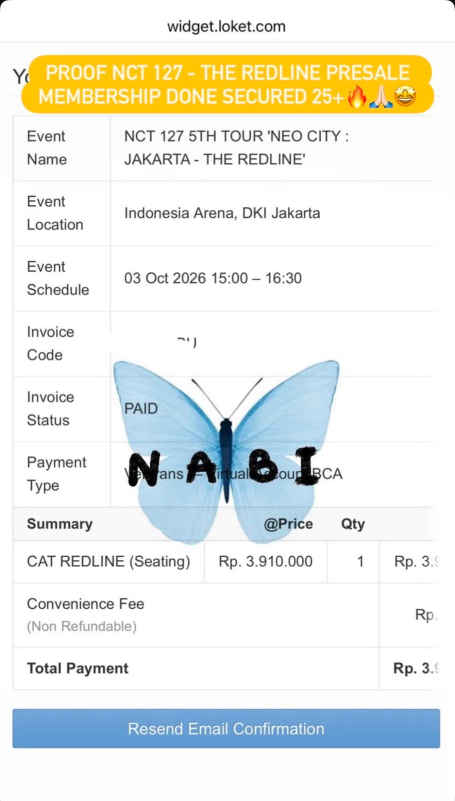 Bukti testimoni SECURED - NCT 127